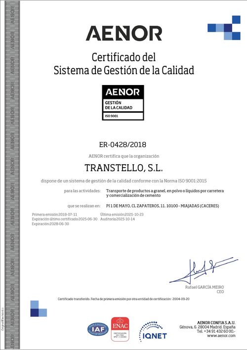 Certificado ISO 9001
